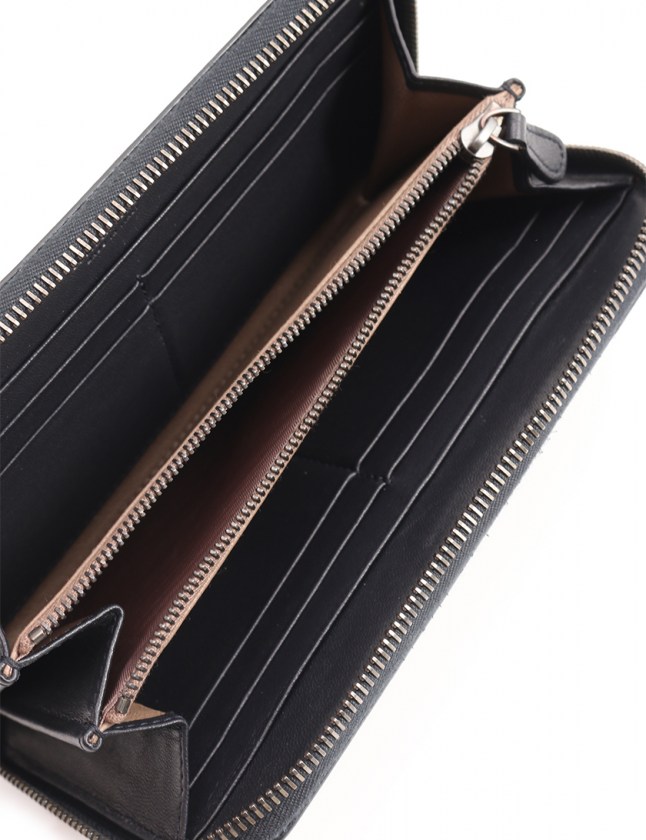 【極美品】ボッテガ　イントレチャート　リザード　ラウンドファスナー　長財布　黒 ボッテガヴェネタ 長財布 ラウンドファスナー レザー リザード