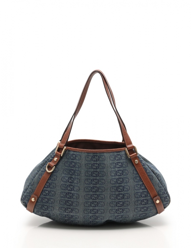 Gucci デニム ハンドバッグ ヴィンテージ風☆GUCCI☆デニムバッグ