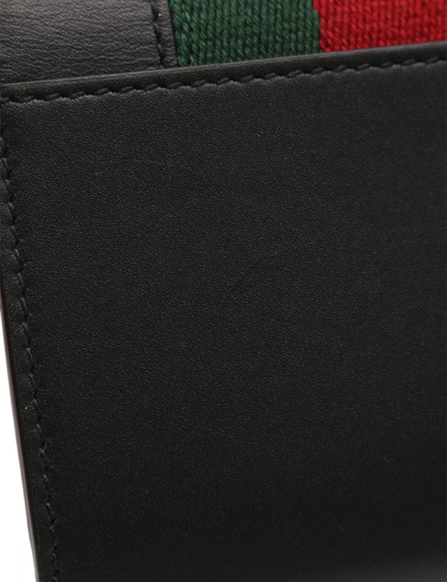 グッチ GUCCI 三つ折り財布 シルヴィ 黒 緑 赤 小物 レザー 476081 