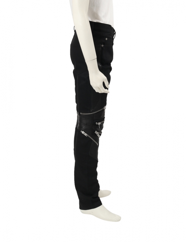 サンローラン パリ SAINT LAURENT PARIS デニムパンツ バイカー 黒 33 