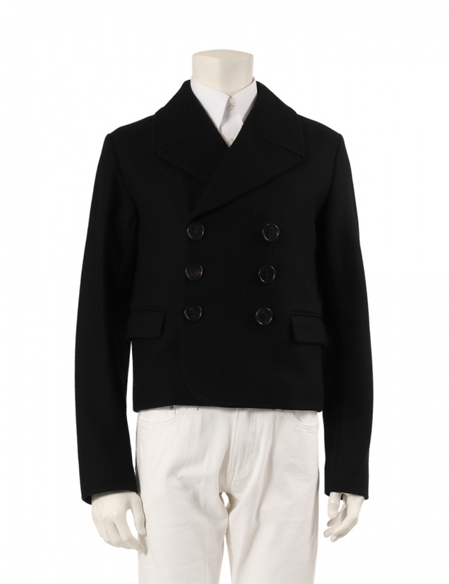 ディオールオム Dior HOMME Pコート 黒 46 アウター 無地 M 6HH1048405  