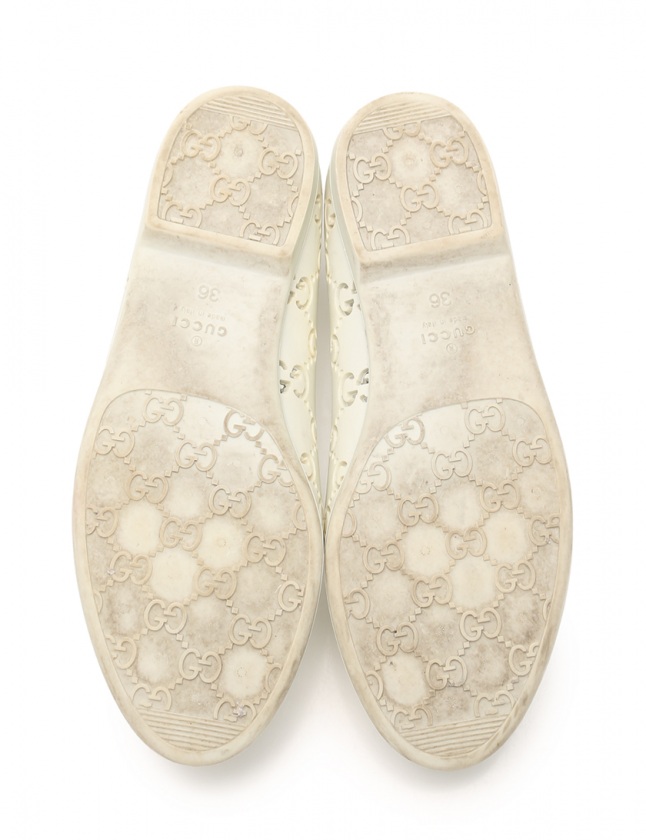 グッチ GUCCI フラットシューズ バレエシューズ 白 36 シューズ 23cm  