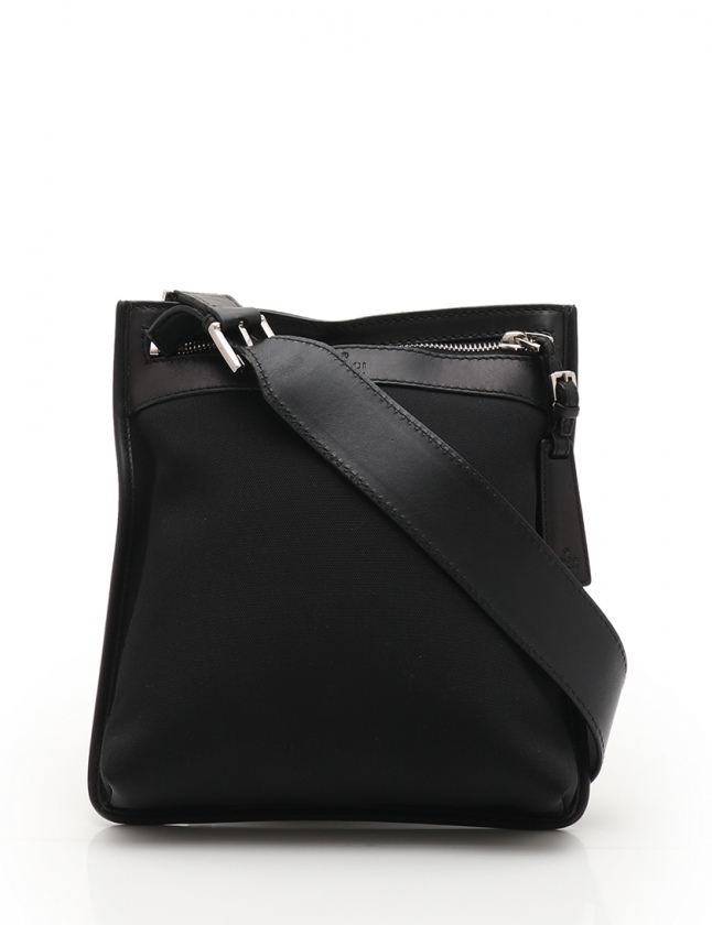 グッチ GUCCI ショルダーバッグ 黒 92562 ナイロンキャンバス レザー 