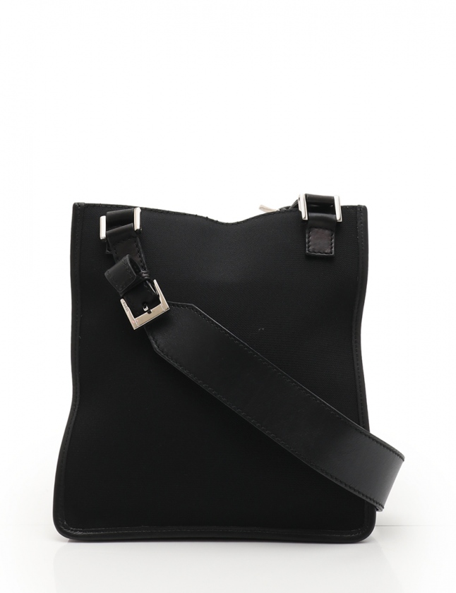グッチ GUCCI ショルダーバッグ 黒 92562 ナイロンキャンバス レザー 