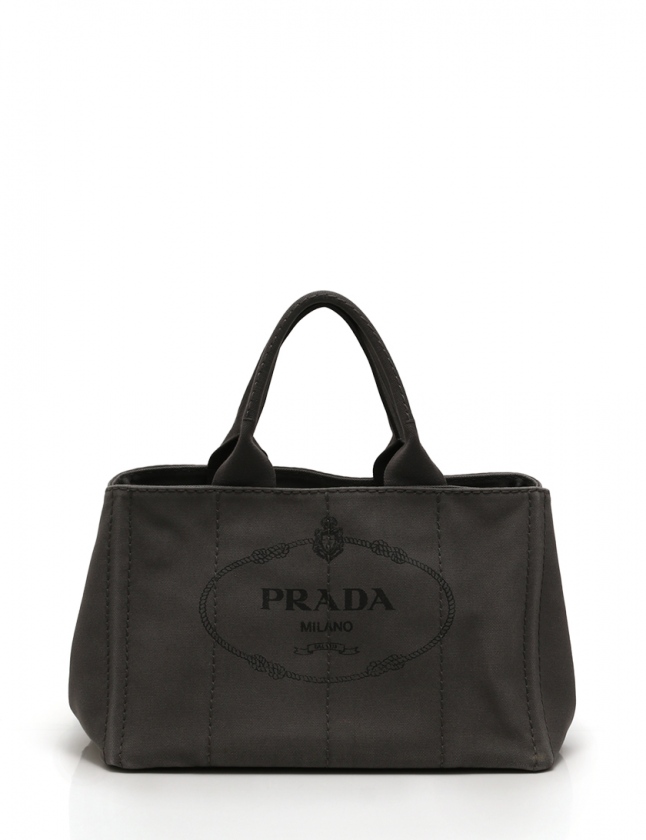 プラダ PRADA トートバッグ ショルダーバッグ カナパ ダークグレー 