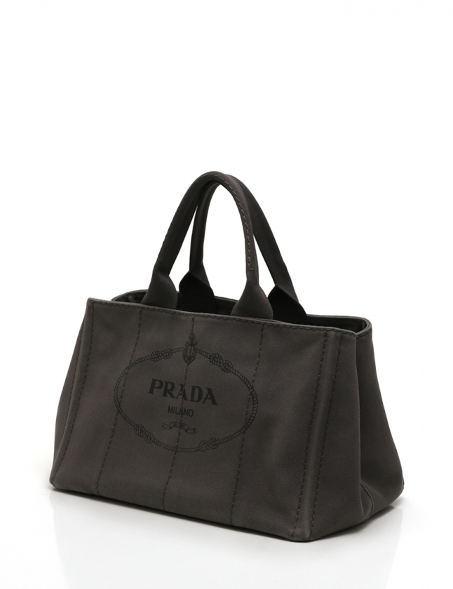 プラダ PRADA トートバッグ ショルダーバッグ カナパ ダークグレー 