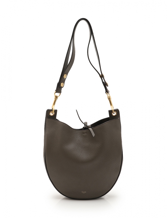 美品■セリーヌ ショルダーバッグ ブレード金具 フィービー期 レザー グレー系 celine フィービー ミニショルダーバッグ レザー グレー