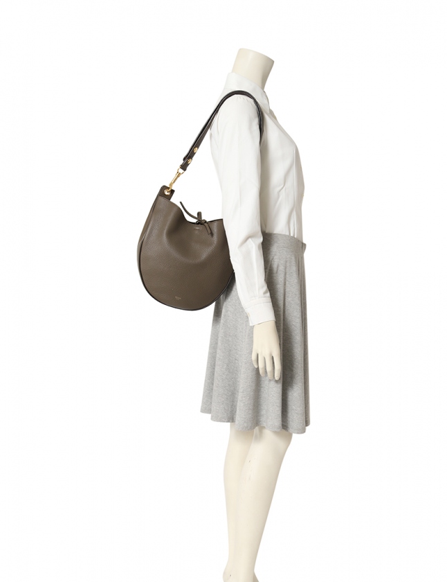セリーヌ CELINE ショルダーバッグ ホーボー グレーカーキ