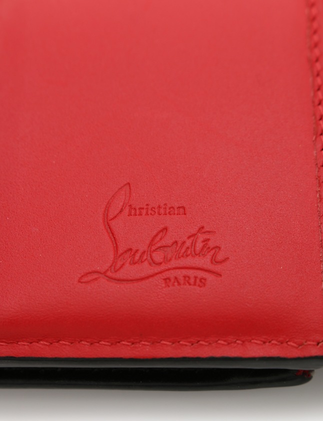クリスチャンルブタン Christian louboutin 三つ折り財布 マカロン 黒