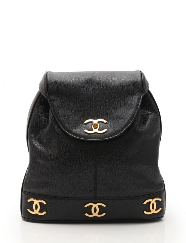 シャネル CHANEL バックパック リュック トリプルココマーク 黒 