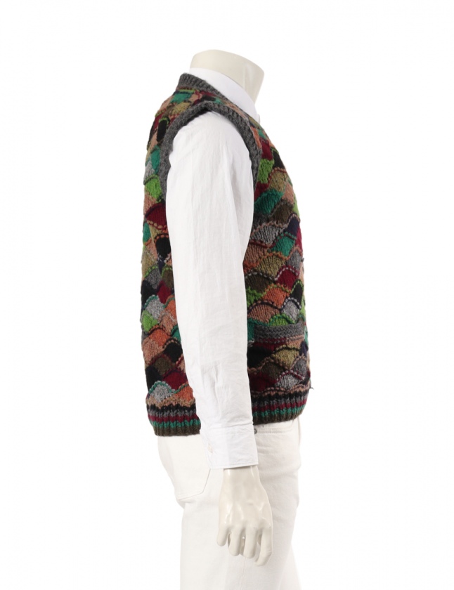 プラダ PRADA ニットベスト グレー マルチカラー 46 トップス  