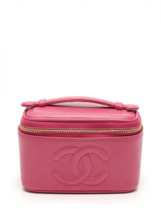 シャネル マトラッセ キャビアスキン バニティバッグ ピンク アクセサリーポーチ シャネル マトラッセ キャビアスキン バニティバッグ ピンク