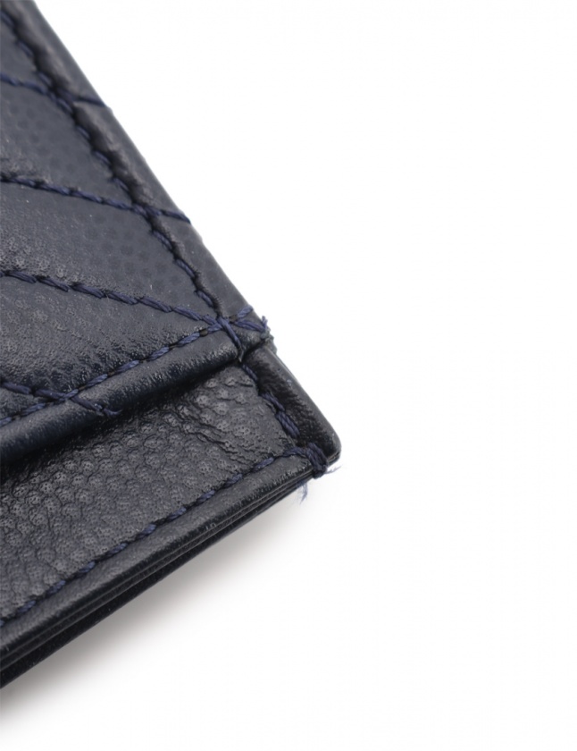 シャネル CHANEL カードケース Vステッチ ネイビー 小物 キャビア