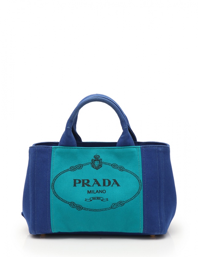 プラダ PRADA トートバッグ カナパ 青 エメラルドグリーン BN2439  