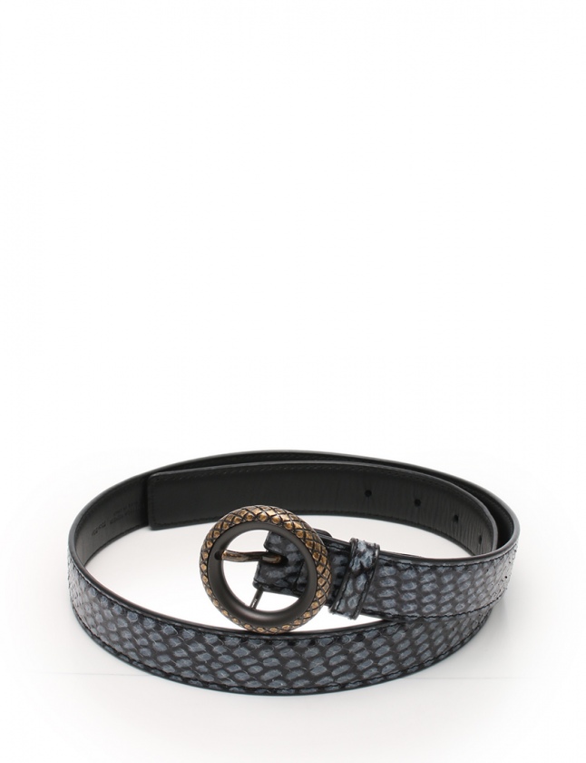 ボッテガヴェネタ BOTTEGA VENETA ベルト 革ベルト 水色 黒 小物 パイソンレザー レディース ボッテガヴェネタ BOTTEGA VENETA ベルト 革ベルト 水色 黒 小物 パイソンレザー レディース