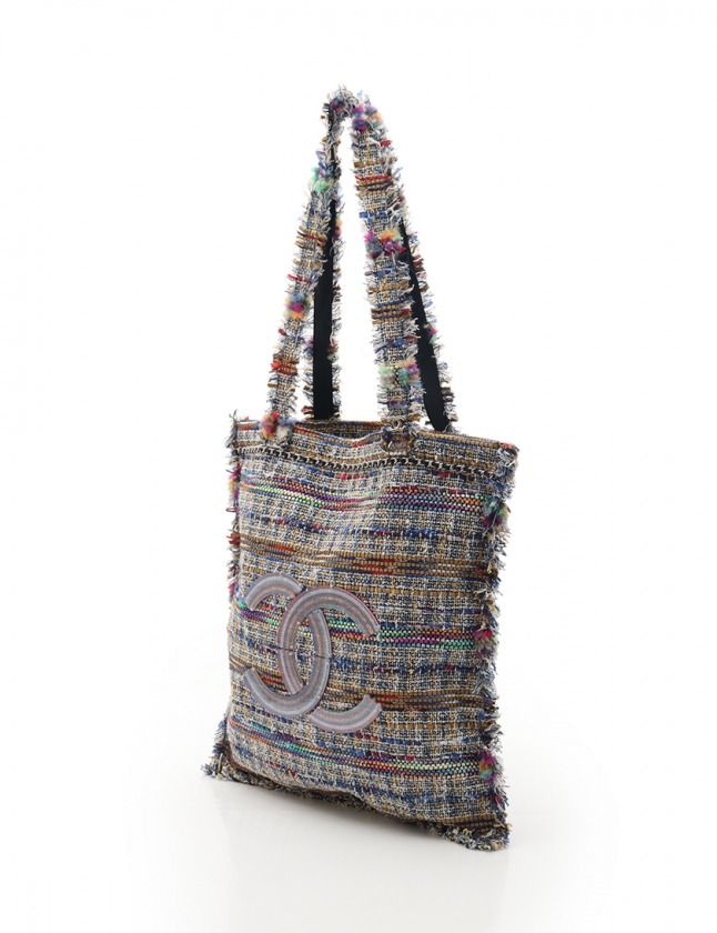 シャネル CHANEL トートバッグ ココマーク 黄 マルチカラー