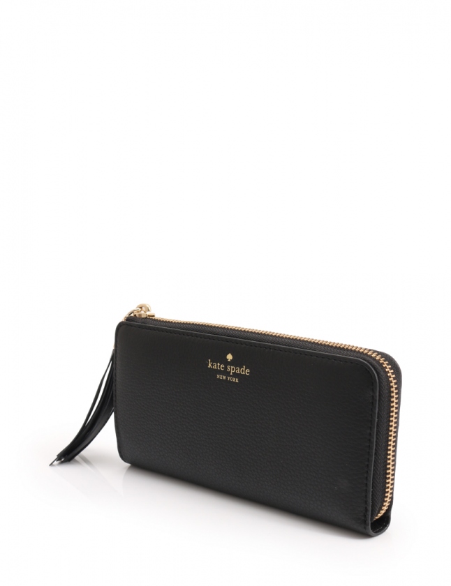 ケイトスペード KATE SPADE L字ファスナー長財布 黒 小物 レザー