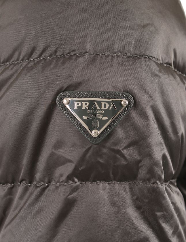 プラダ PRADA ダウンジャケット グレー 38 アウター 無地 XS