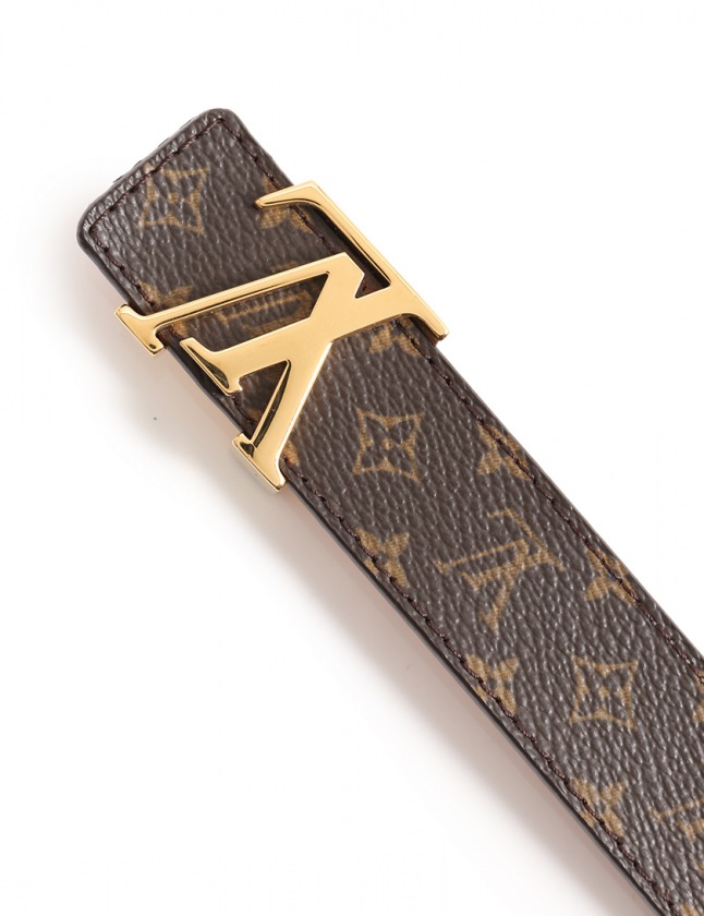 美品 ルイヴィトン モノグラム サンチュール ベルト ゴールド ブラウン メンズ LOUIS VUITTON ルイヴィトン モノグラム サンチュール