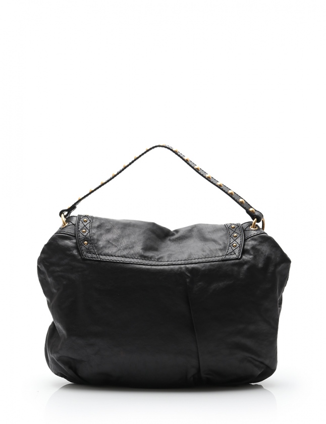 GUCCI レザーバッグ グッチ GUCCI ショルダーバッグ クレスト 黒 ゴールド 211960 レザー