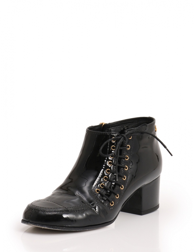 シャネル CHANEL ショートブーツ ココマーク 黒 36 シューズ 23cm 