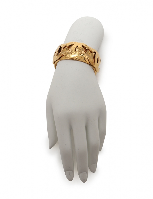 シャネル CHANEL ブレスレット バングル ココマーク ゴールド