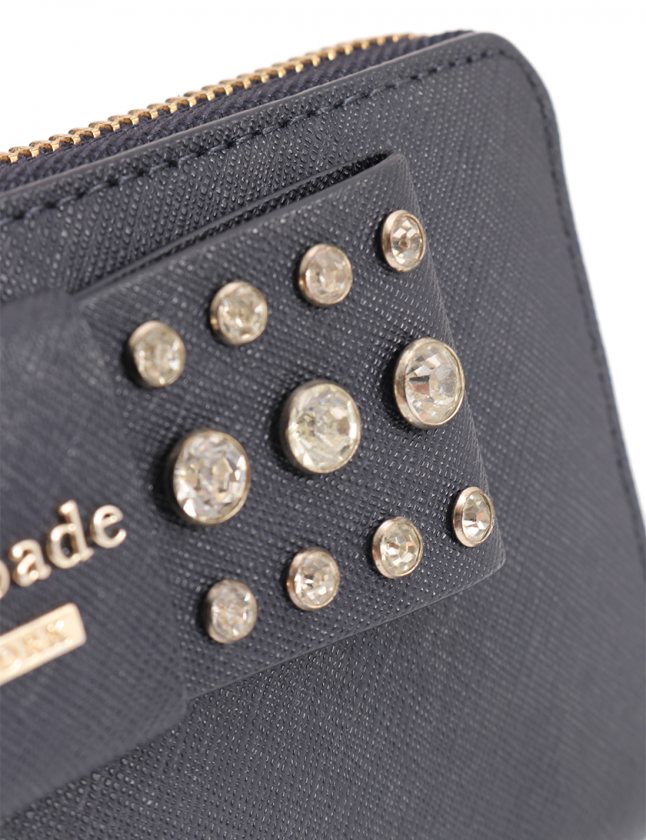 ケイトスペード KATE SPADE ラウンドファスナー長財布 ネイビー 小物  