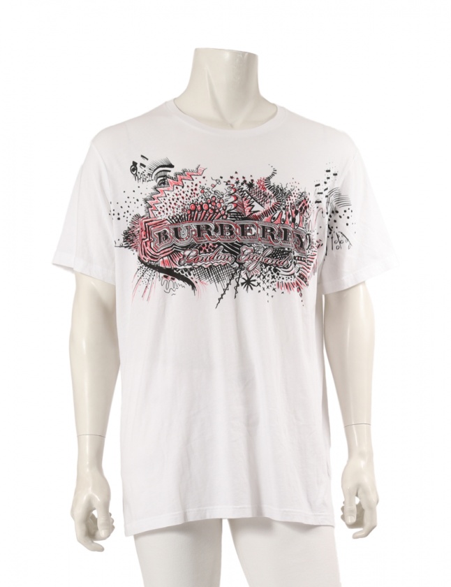 バーバリー BURBERRY カットソー ロゴプリント Tシャツ 白 黒 赤 バーバリー BURBERRY カットソー ロゴプリント Tシャツ 白 黒 赤