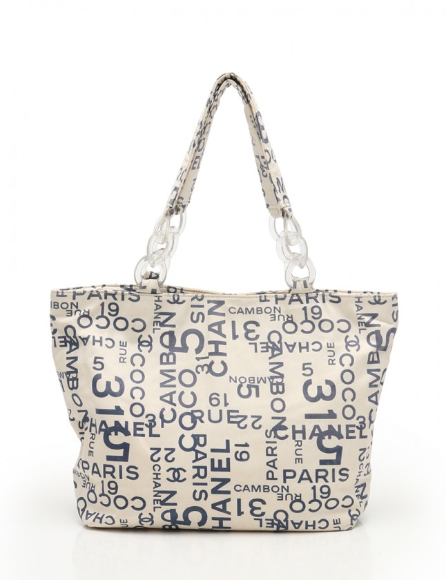シャネル CHANEL トートバッグ バイシーライン アイボリー ネイビー 