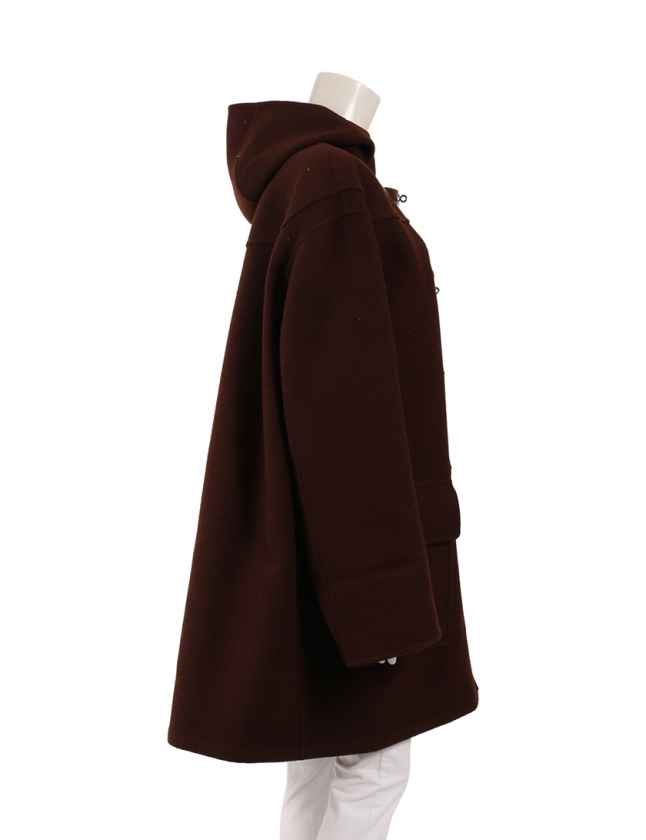 エルメス HERMES ダッフルコート ケリー 茶 34 アウター 無地 XS 