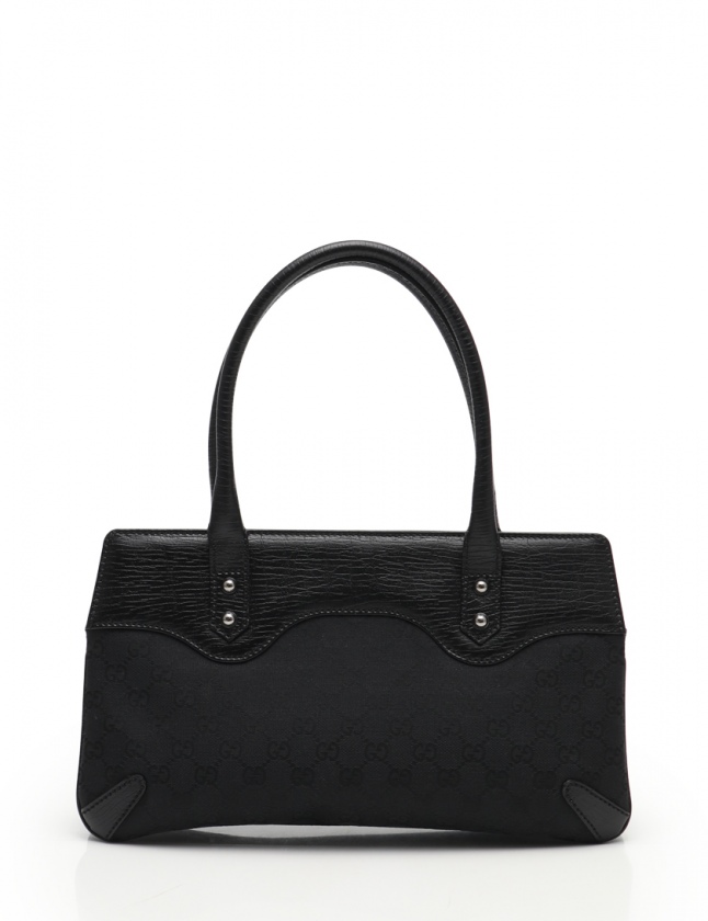 美品 グッチ トートバッグ ホースビット ブラック GG キャンバス レザー 黒 GUCCI】グッチ ホースビット 145993 トートバッグ レザー