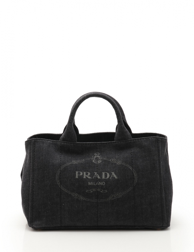 プラダ PRADA トートバッグ ショルダーバッグ カナパ ダークグレー  