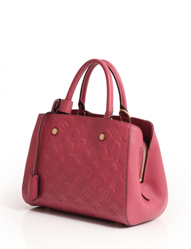 ルイ・ヴィトン 赤 レザーハンドバッグモンテーニュB B