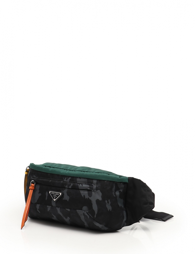 プラダ ボディバッグ カモフラ ベルトバッグ ナイロン レザー PRADA