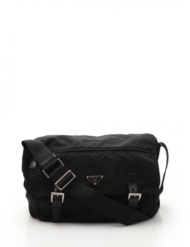 プラダ PRADA ショルダーバッグ 黒 BT6671 ナイロン レザー VELA SPORT  