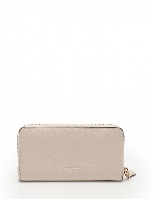 コーチ COACH 長財布 ラウンドファスナー アイボリー 小物 レザー 