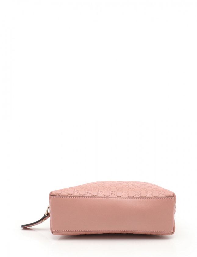 グッチ GUCCI ポーチ マイクログッチシマ ピンク 小物 レザー 449893 