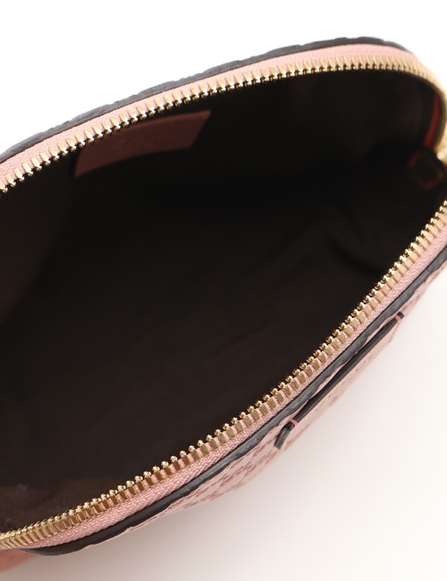 グッチ GUCCI ポーチ マイクログッチシマ ピンク 小物 レザー