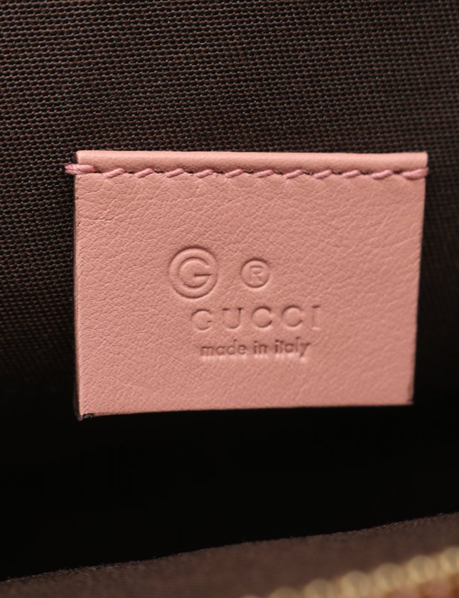 グッチ GUCCI ポーチ マイクログッチシマ ピンク 小物 レザー 449893 
