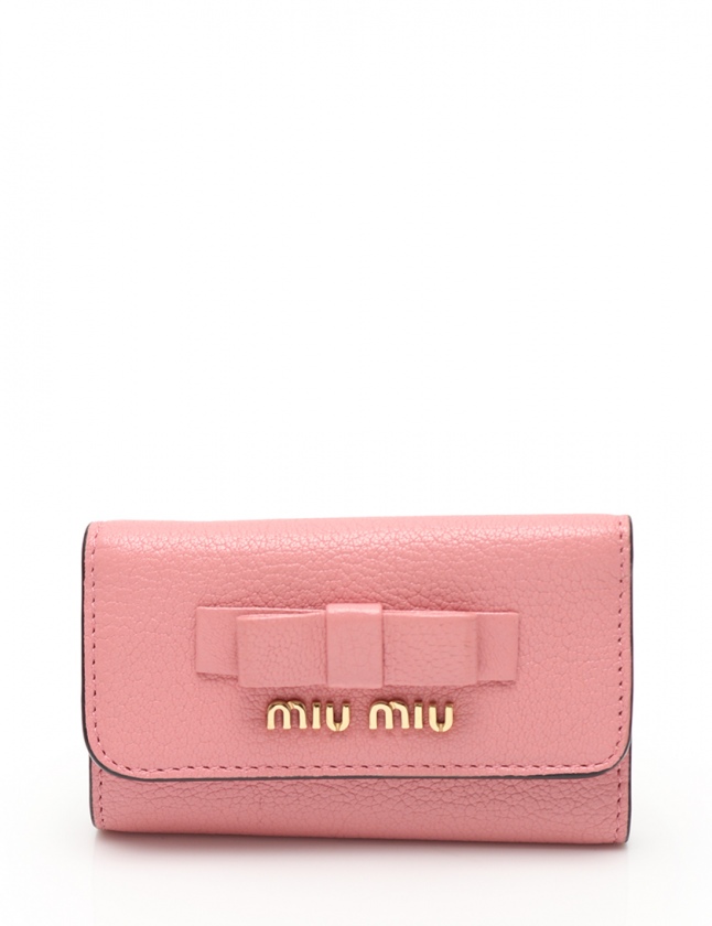 ミュウミュウ miumiu 6連キーケース マドラス ピンク 小物 レザー 