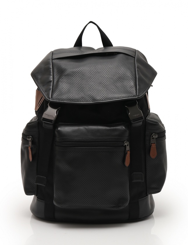 コーチ COACH バックパック リュック 黒 F57477 レザー ナイロン TREK 
