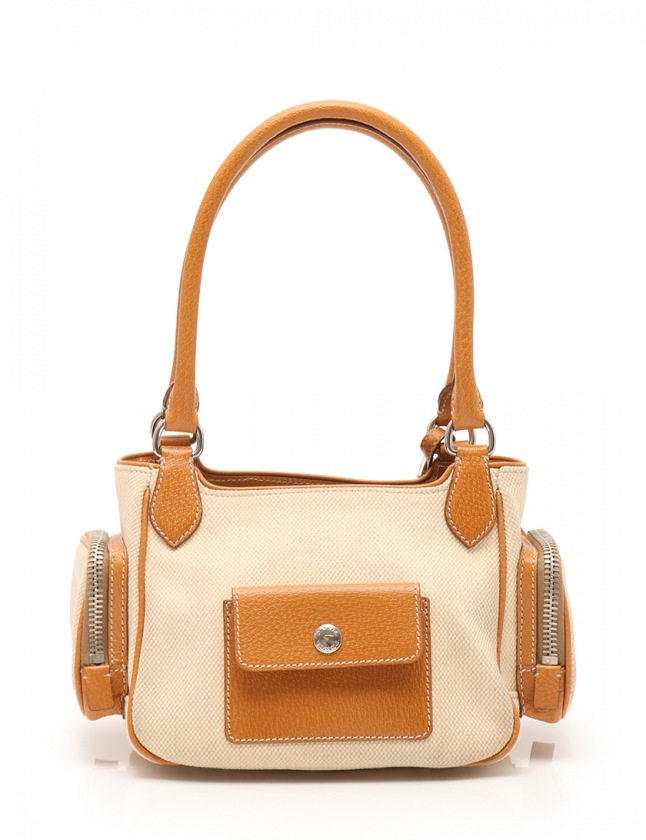 プラダ PRADA ショルダーバッグ カナパミックス アイボリー 茶 BR2522 