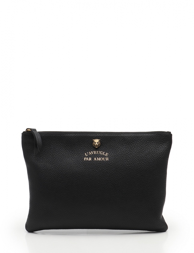 グッチ GUCCI クラッチバッグ アニマリエ 黒 453165 レザー タイガー 