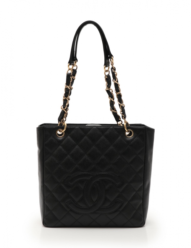 シャネル CHANEL チェーントートバッグ マトラッセ ココマーク PST 黒