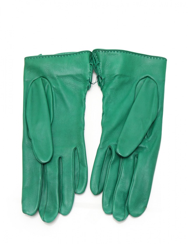 エルメス HERMES 手袋 グレナン グローブ 緑 小物 レザー レディース