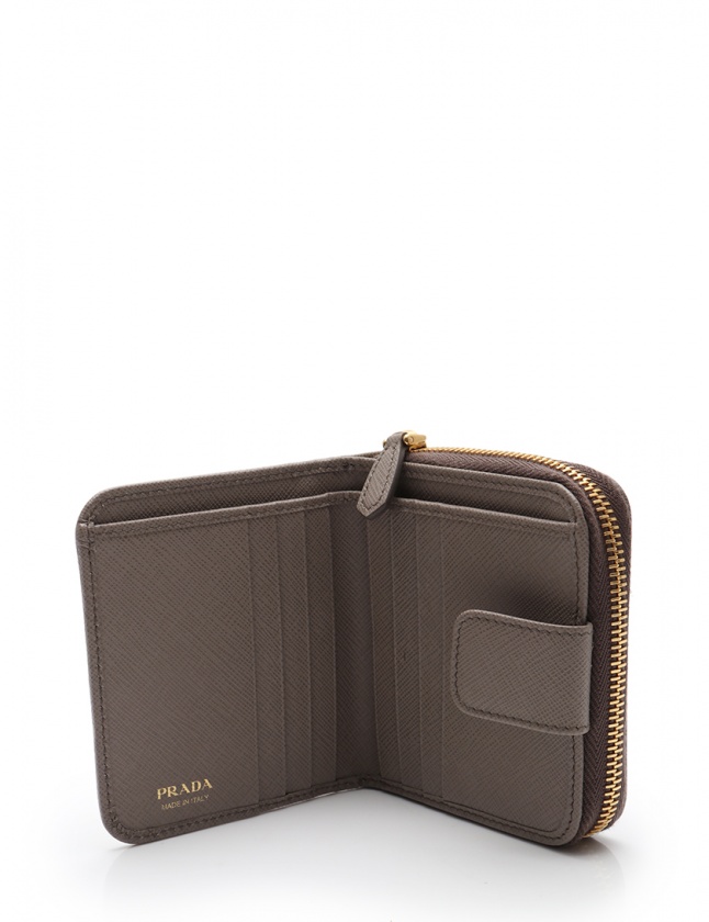 プラダ PRADA 二つ折り財布 グレー 小物 サフィアーノレザー プラダ PRADA 二つ折り財布 グレー 小物 サフィアーノレザー