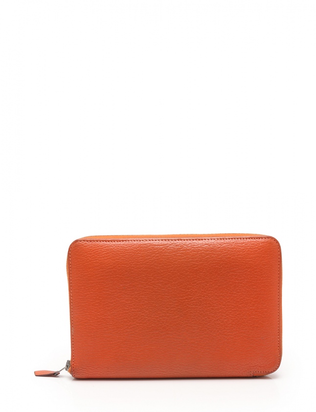 8895 HERMES シェーブル ベアン シルバー金具 □H オレンジ 長財布 8895 HERMES シェーブル ベアン シルバー金具 □H オレンジ 長