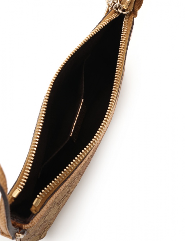 グッチ GUCCI アクセサリーポーチ ハンドバッグ GGキャンバス ゴールド