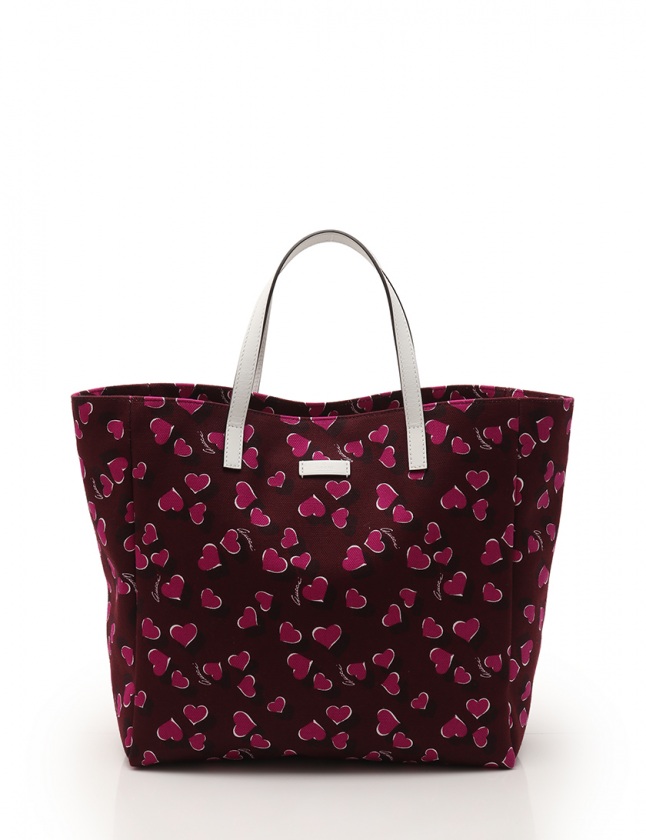 グッチ GUCCI トートバッグ フローラ ハート柄 ボルドー ピンク 282439 