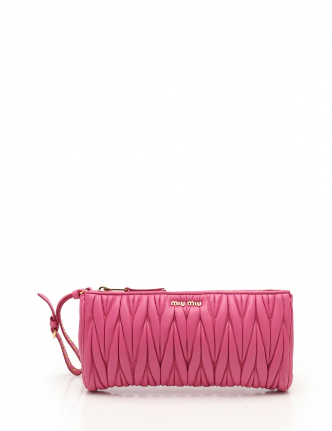 ミュウミュウ miumiu クラッチバッグ マテラッセ ピンク 5N1455 レザー 
